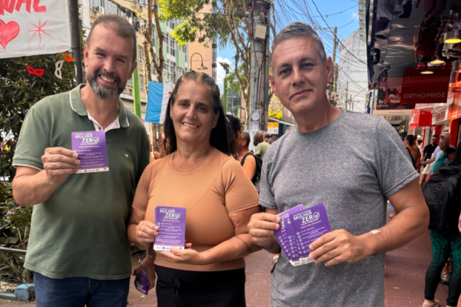 Campanha “Violência Contra a Mulher Zero” ganha as ruas no Carnaval de Nova Friburgo